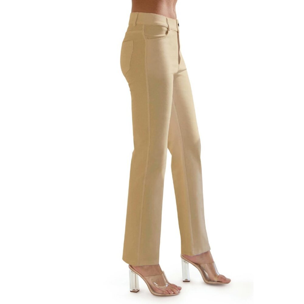 Women's Straight Leg Jeggings Stretchy Denim Look Pants S-XXXL